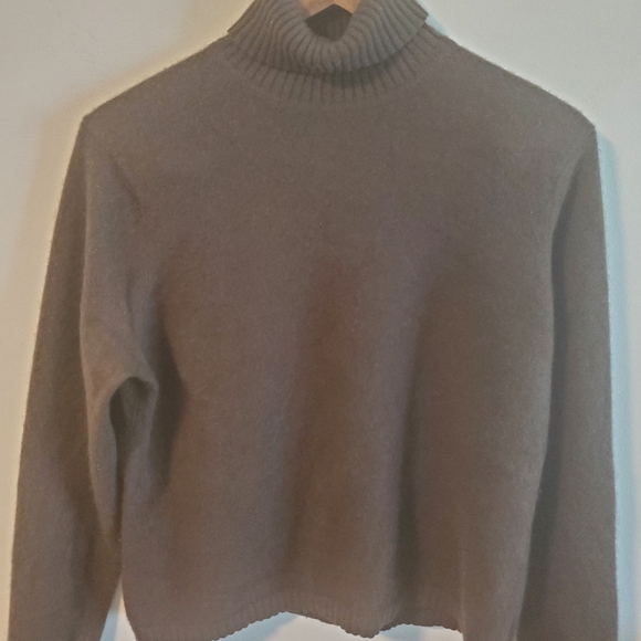 Talbots 100% Cashmere brown turtleneck sweater size XL comfy warm layering - Picture 2 of 11